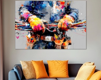 Electrician Art Print | Power Illustration | Modern Energy Decor |