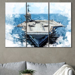 USS George Washington Artwork, Aircraft Carrier Decor, Warship Poster, CVN-73 Decor, Navy Wall Art, CVN-73 Canvas Art, Warship Artwork