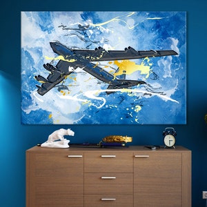 Boeing B-52 Stratofortress Canvas Print, B-52 Wall Decor, Pilot Gift, Canvas Multiple Sizes Wrapped, Canvas on Wooden Frame