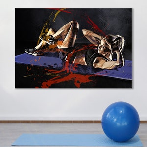 Fitness Girl Print, Workout Print, High Quality Canvas Print, Fitness Wall Art, Sport Room Decor, Sportswoman Gift