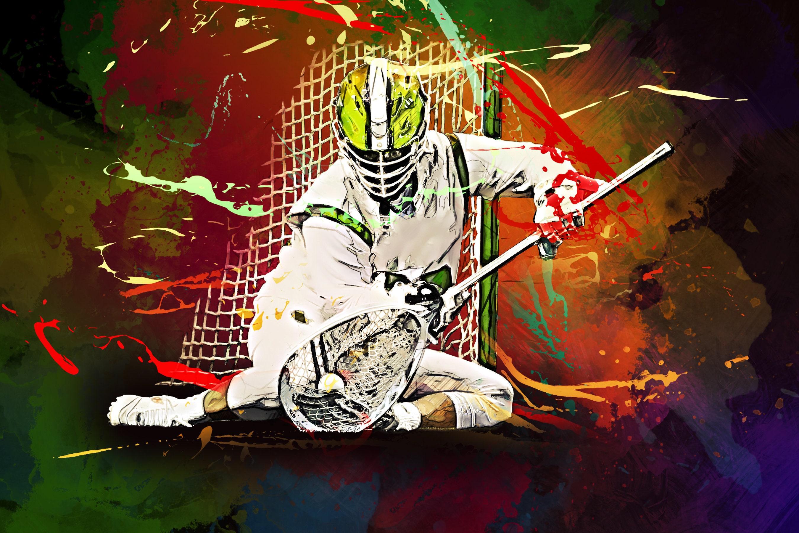 Lacrosse Goalie Canvas Lacrosse Wall Decor Lacrosse Print | Etsy