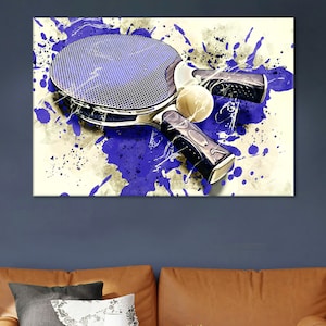 Table Tennis Canvas, Table Tennis Racquet Wall Art, Ping Pong Artwork, Sport Room Decor,Ping Pong Gift,Table Tennis Home Decor,Ping Pong Art