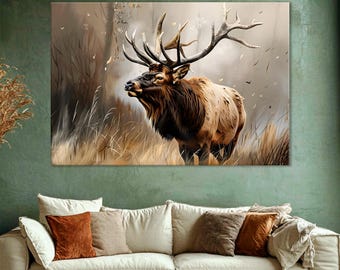 Deer Canvas Print: Wild Animal Mural Art for Living Room