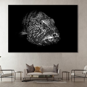Grouper Canvas Art, Grouper Print, Grouper Wall Decor, Sealife Print, Ocean life Art, Underwater Canvas, Grouper Print