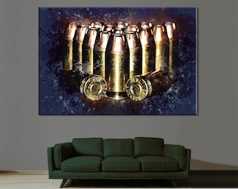 Bullets Abstract Canvas Print, Shooter Cop Gift, Wall Decor