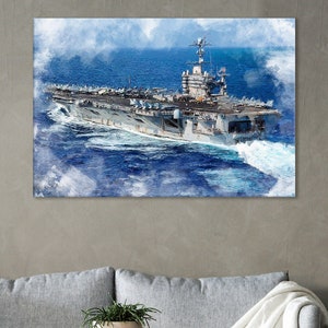USS George Washington Artwork, Aircraft Carrier Decor, Warship Poster, CVN-73 Decor, Navy Wall Art, CVN-73 Canvas Art, Warship Artwork