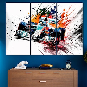 Formula One Artwork, F 1 Canvas Sport, Race Print Room Decor, F 1 Fan Gift, Racing Print, Racing Print, Formula One Wall Art, F 1 Room Decor