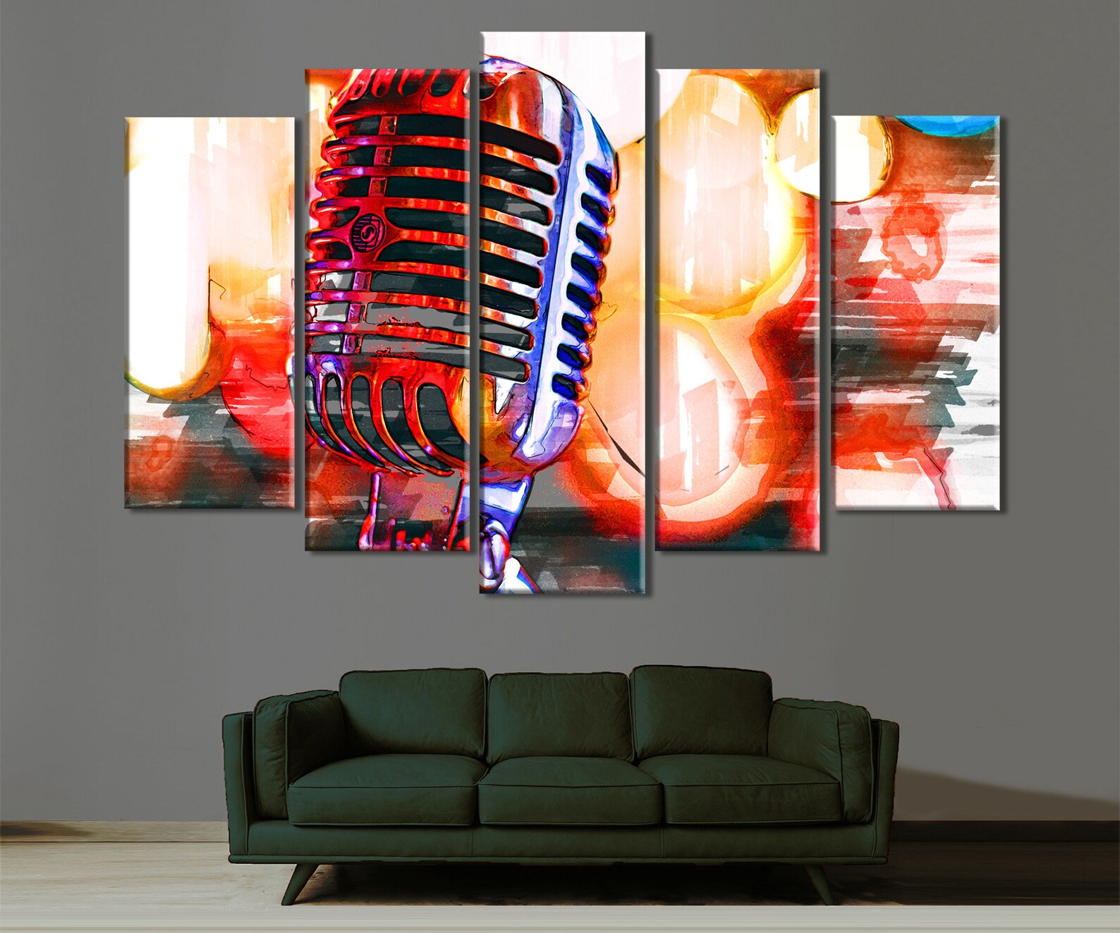 Microphone Wall Art Microphone Shure 55 Canvas Singer Gift Etsy