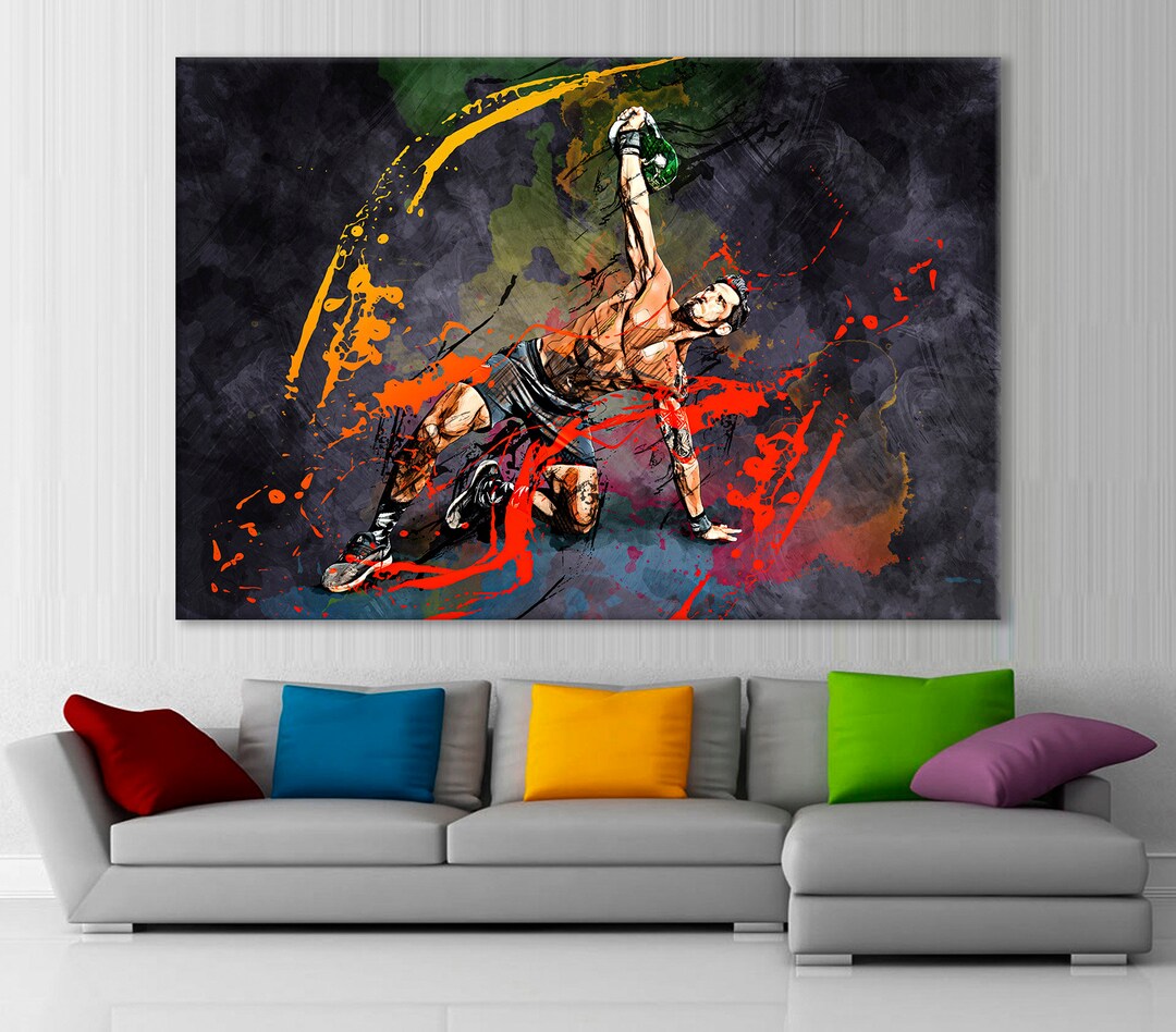 Athlete Artwork, Motivation Canvas, Kettlebell Decor, Kettlebell Wall