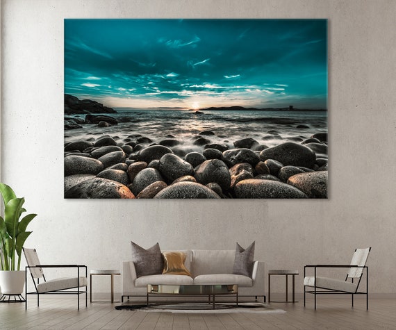 Ocean Beach Canvas Ocean Coast Wall Decor Beach Print | Etsy