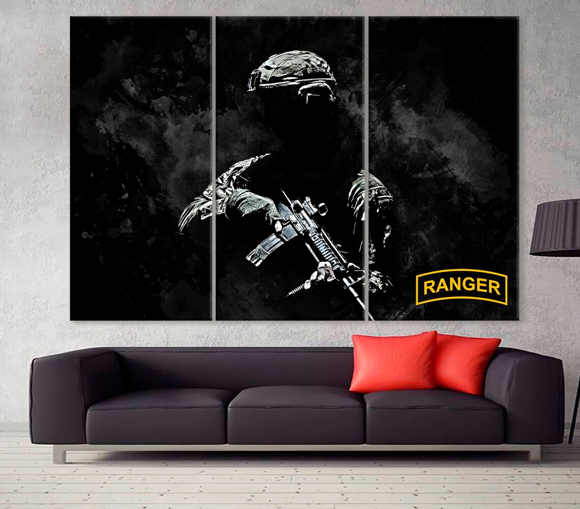 Army Rangers Wall Art Special Forces Canvas Military Print Etsy