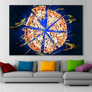 Pizza Canvas Print, Kitchen Room Decor, Restaurant Wall Art, Pizzeria Decor, Cafe Wall Decor, Fast Food Wall Art,Pizza Restaurant Wall Decor