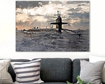 USS Rhode Island Submarine Canvas Print: US Navy Wall Art