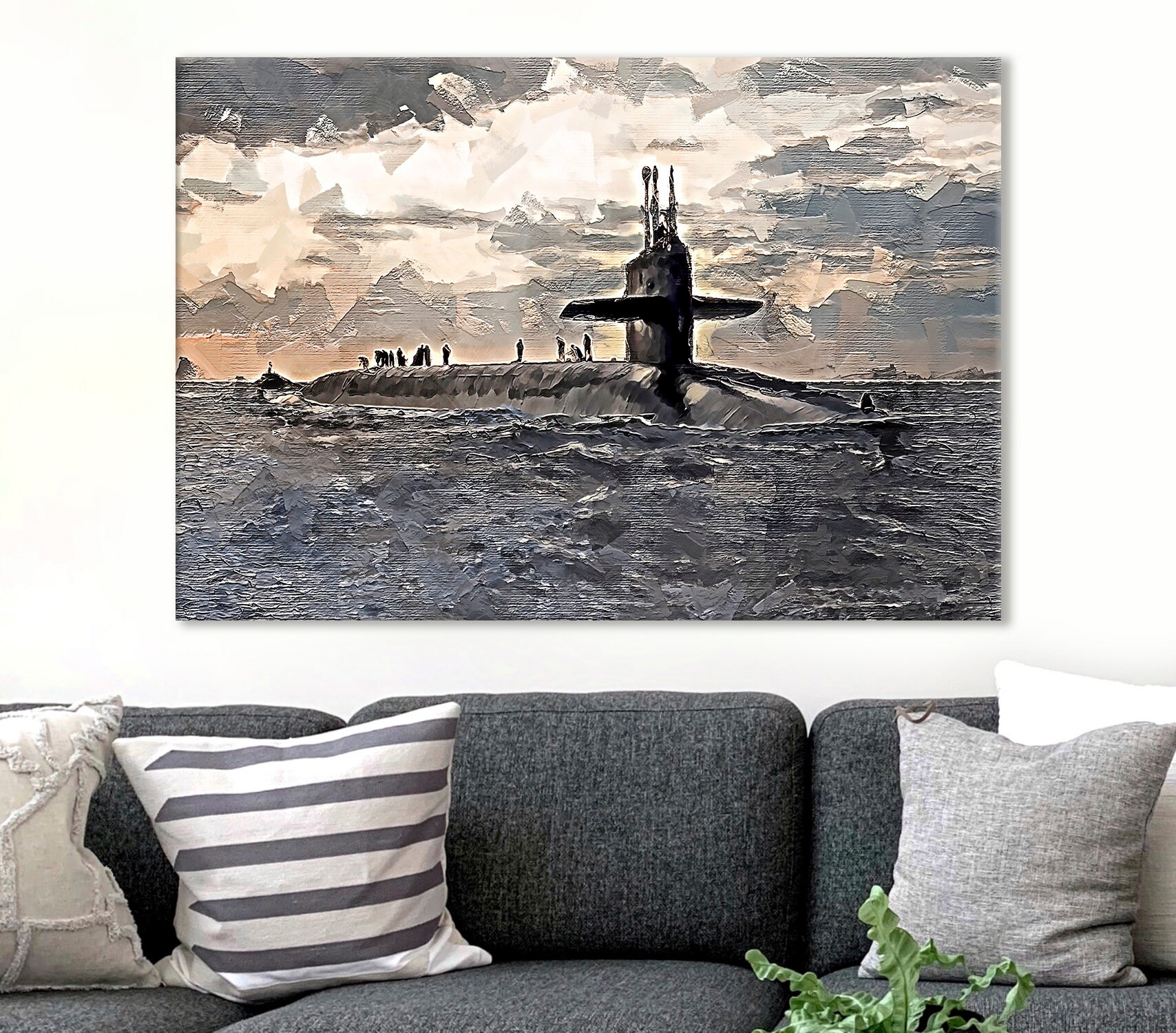 Virginia Class Submarine Vinyl Sticker Decal - USA Navy Veteran Design