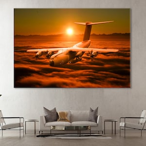 Airbus A400M Canvas Print, A400 Wall Decor, Airbus Photo, Pilot Gift