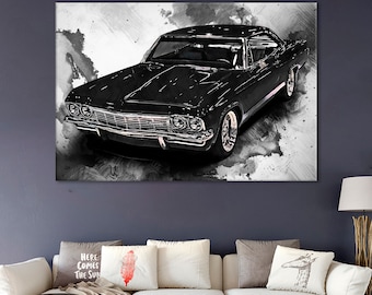 1965 Chevy Impala Leinwanddruck: Oldtimer-Wanddekor