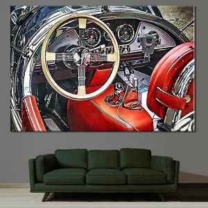Vintage Car Canvas, Car Wall Art, Oldtimer Auto Poster, Room Wall Decor, Car Wall Print, Oldtimer Car Painting