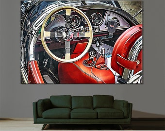 Vintage Car Canvas, Car Wall Art, Oldtimer Auto Poster, Room Wall Decor, Car Wall Print, Oldtimer Car Painting