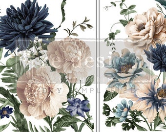 Transferencia Maxi CERULEAN BLOOMS de Re-Design con Prima