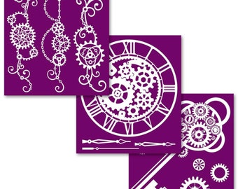 STEAMPUNK Silkscreen Stencils from Belles and Whistles