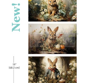 DREAMY BUNNIES 3-PACK!! Decoupage Decor Tissue Paper by Redesign with Prima