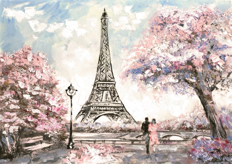 SPRINGTIME IN PARIS A3 Rice Decoupage Paper by Belles and Whistles image 1