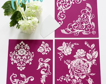 FLORAL Silkscreen Stencils from Belles and Whistles