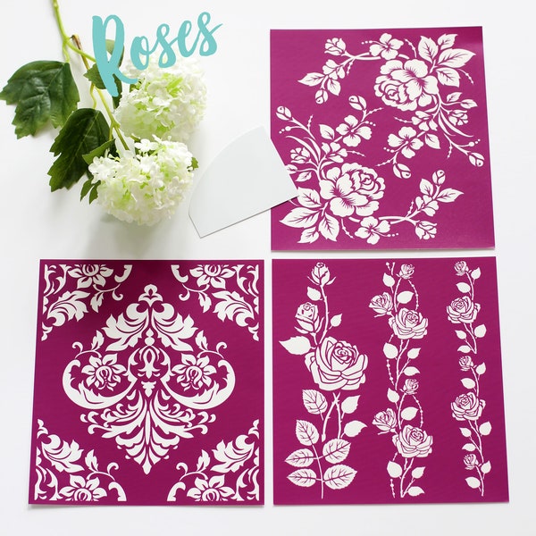 ROSES Silkscreen Stencils from Belles and Whistles
