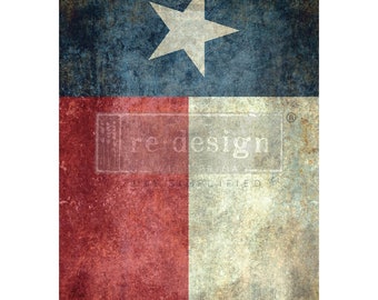 TEXAS FLAG A1 Decoupage Fiber by Redesign with Prima