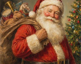 VINTAGE SANTA A3 Rice Decoupage Paper by Belles and Whistles