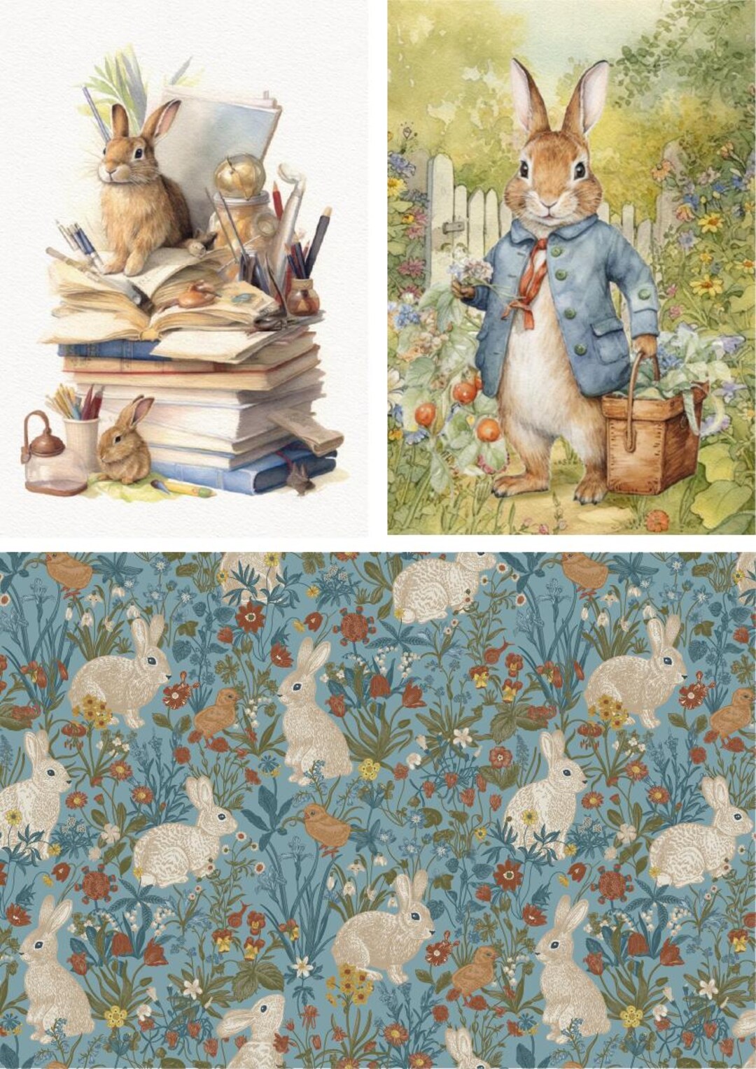 TRADITIONAL PETER RABBIT A3 Rice Decoupage Paper by Belles and Whistles ...