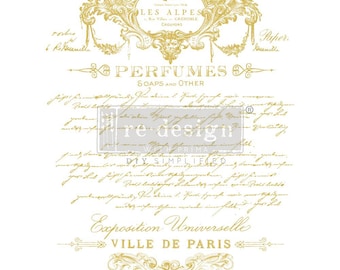 PERFUME NOTES by KACHA Gold Foil Redesign Décor Transfer