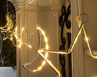 Eid Ramadan Star Moon LED String Lights: Metal Holiday Decor