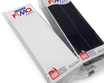 Black and White Polymer Clay FIMO Soft 454g / 1lb by Staedler Black or White