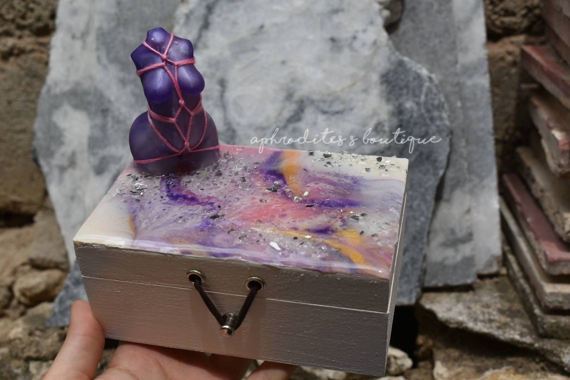 Caja de joyería perséfone / Caja de almacenamiento de madera | Etsy