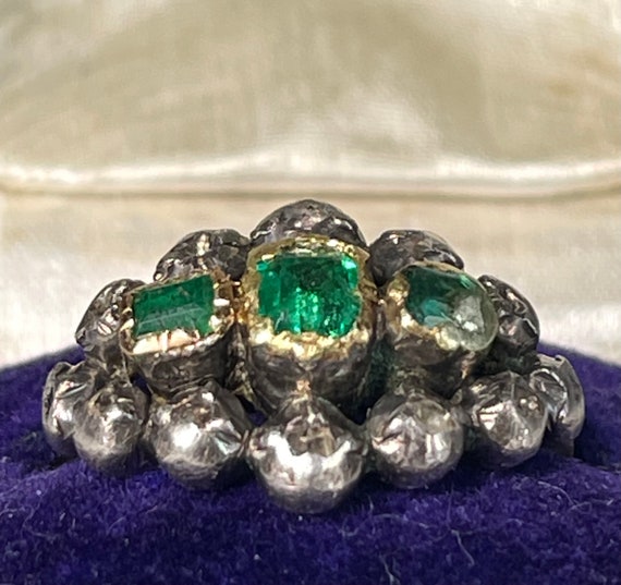 Emerald Ring Antique Rare Spanish Colonial Iberia… - image 4