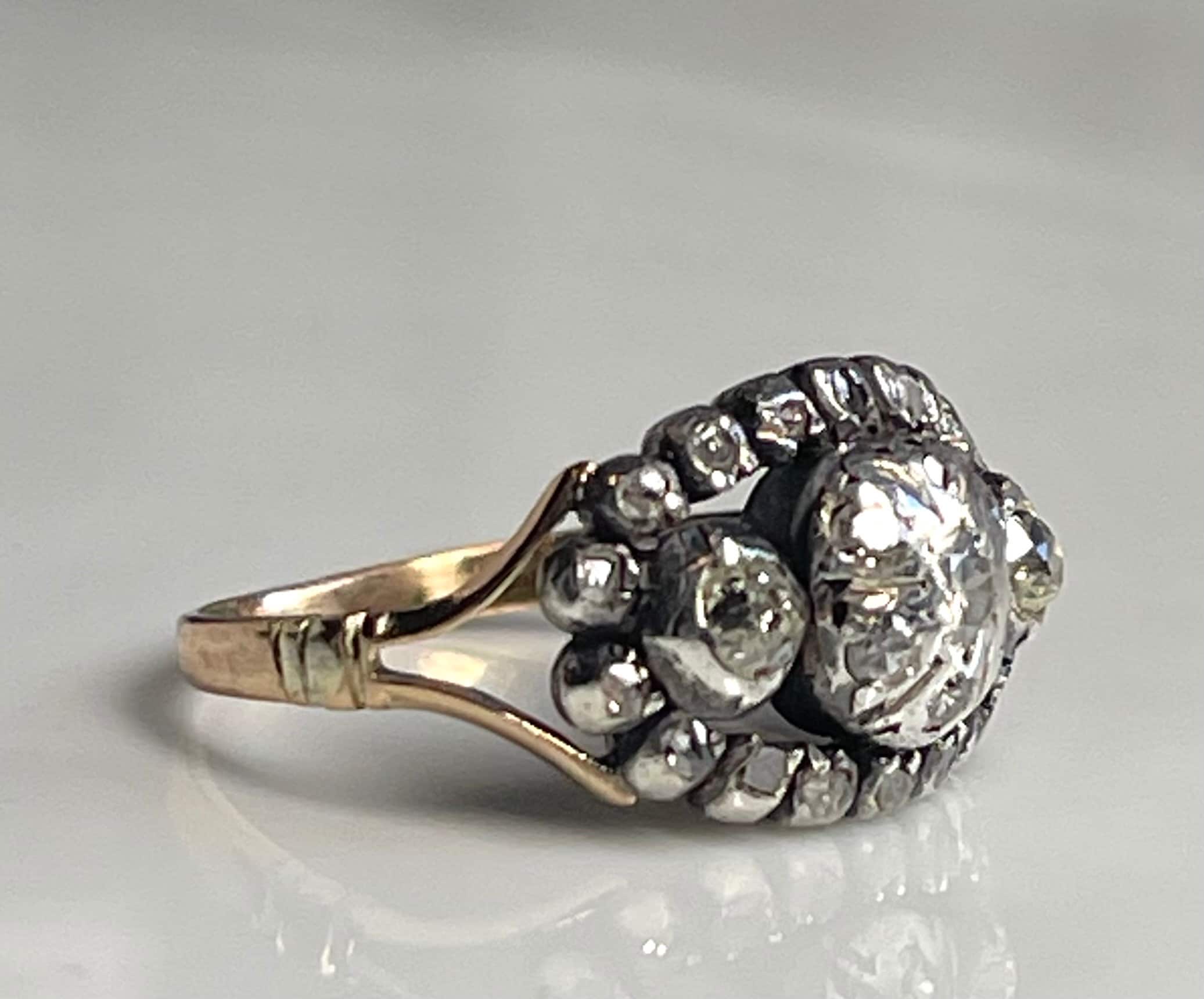 Engagement Ring Georgian Diamond Ring Ring Circa 1800 Rose Cut Diamond Ring 18k Engagement Ring Wedding Diamond Antique Jewelry Etsy