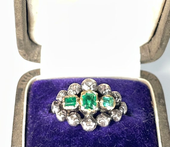 Emerald Ring Antique Rare Spanish Colonial Iberia… - image 9