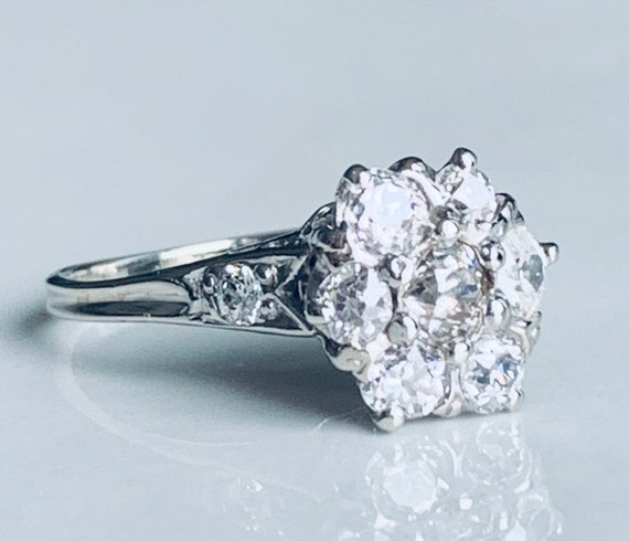 Mine Cut Diamond Ring 14k Antique Vintage Diamond