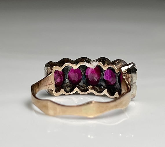 Ruby Ring Antique Italian Ruby Rose Cut Diamond E… - image 8