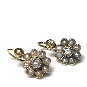 Georgische parel oorbellen 18K goud Iberische Aljofar parels natuurlijke parel sieraden doorboorde oren parel oorbel Spaanse sieraden Catalaans Portugal