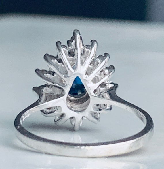 Blue Sapphire Ring .75 Carat Engagement Ring 14k … - image 9