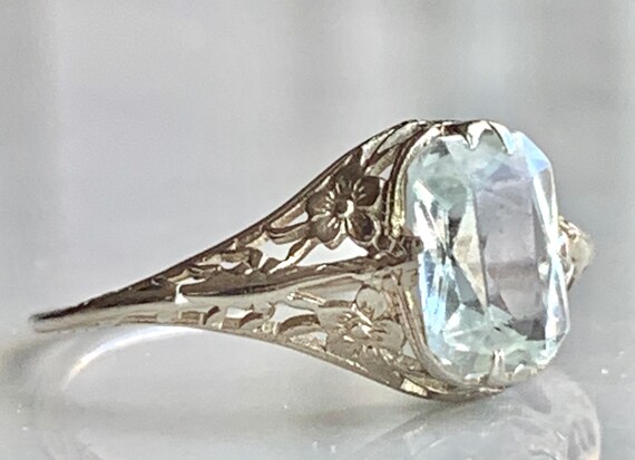 Aquamarine Ring 2 Ct Aquamarine Engagement Ring Aq