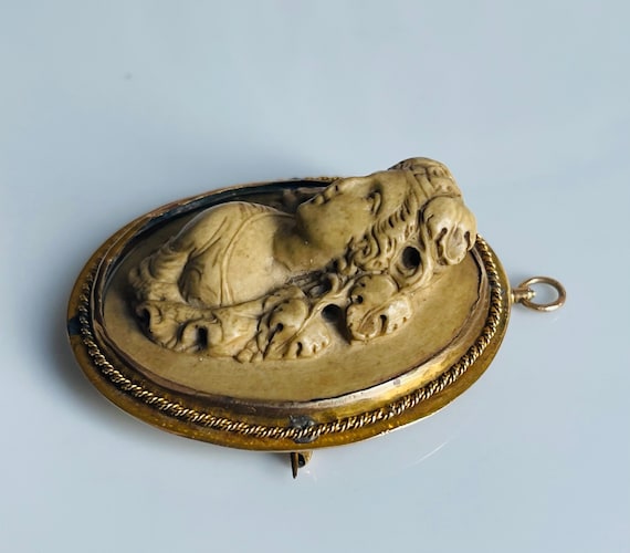 Lava Cameo Pendant Victorian Italian High Relief … - image 3