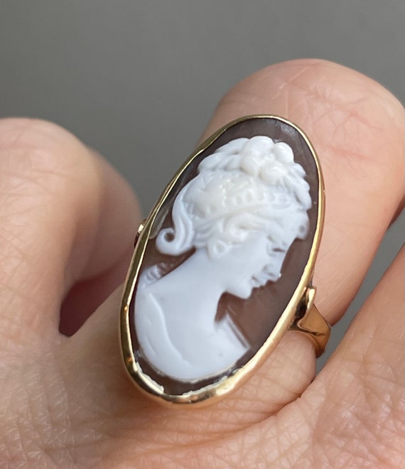 Cameo Ring 14k Hand Carved Italian Cameo Ring Godd