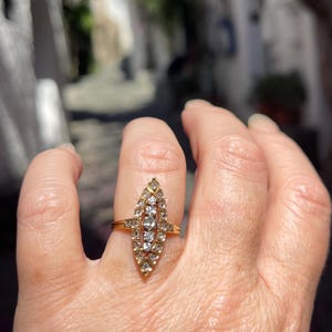 Victorian Engagement Ring 1800s Old European Cut Diamond Rose Cut Diamond 18K Antique Rings Gold Victorian Jewelry Shield