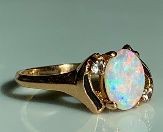 created 8 fire opals and genuine diamond chips. OPAL /& Diamond Bracelet,18 k gold overlay over sterling silver bracelet SPECIAL Etsy sale