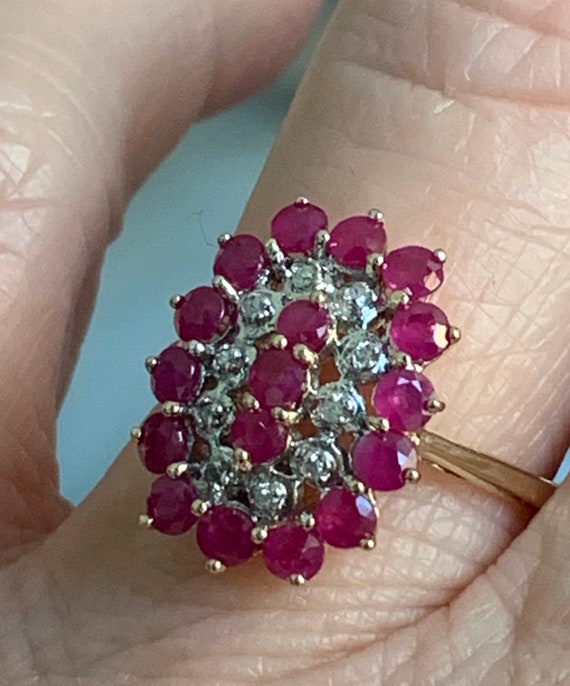 Ruby Ring 10K Gold Diamond Ruby Engagement Ring 2.