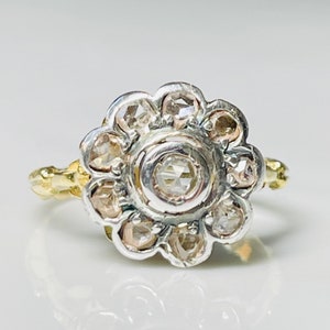 Italian Rose Cut Diamond Ring 18K Victorian Engagement Ring 18k Antique 1800s Diamond Engagement Florence Fiorenze Italy Jewelry Gifts Her