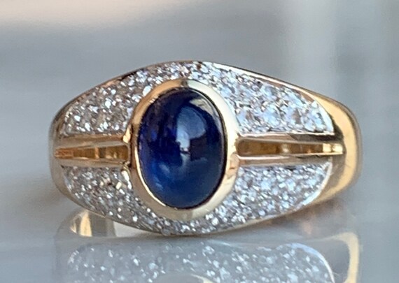 Buy Sapphire and Diamond Ring Princess Diana Sapphire Cabochon Ring Diamond  Halo Ring GIA Certified Sapphire, GIA G.G. Appraisal Incl 13,290 Usd Online  in India - Etsy